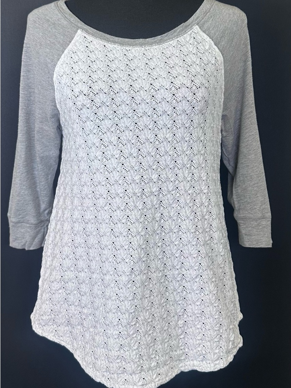 #210-‎ Abercrombie & Fitch Woman’s Crochet Knit Baseball Style Top